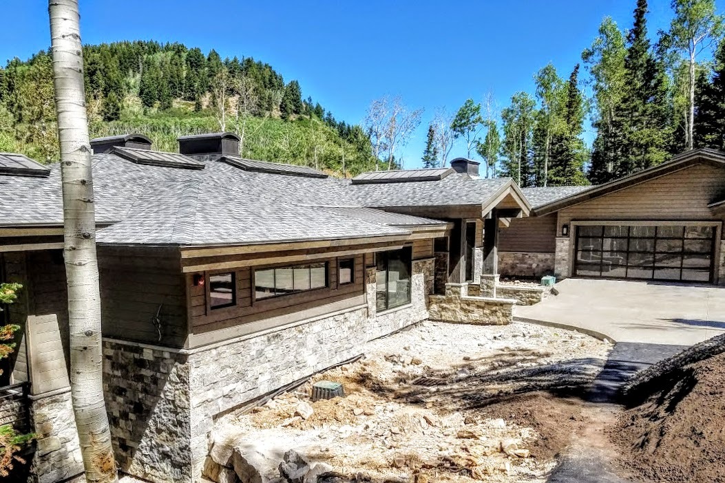 Newly built home in Park City, Utah showing the style of construction.